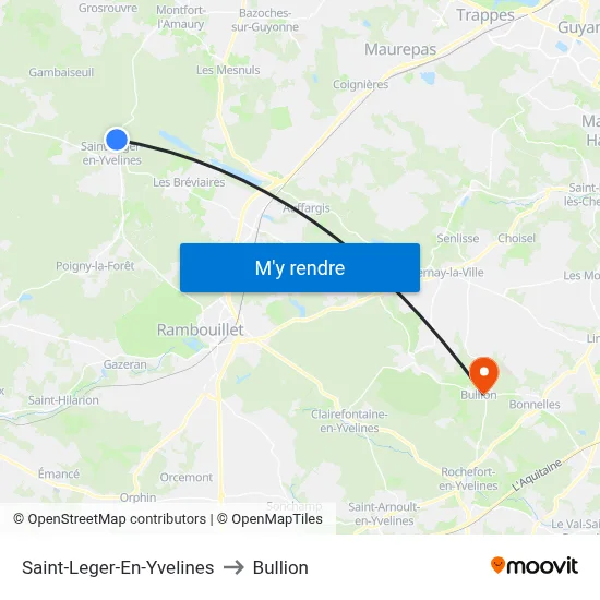 Saint-Leger-En-Yvelines to Bullion map