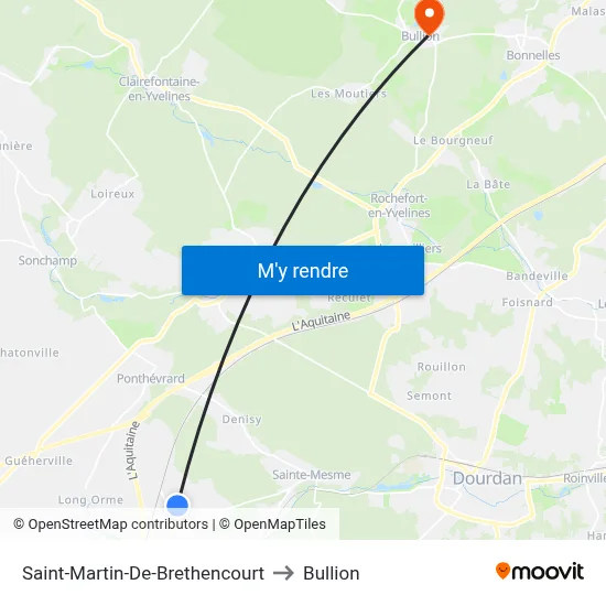 Saint-Martin-De-Brethencourt to Bullion map