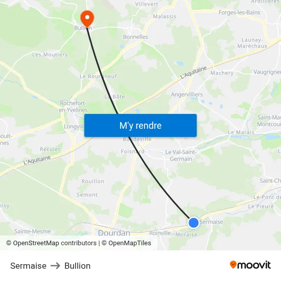 Sermaise to Bullion map