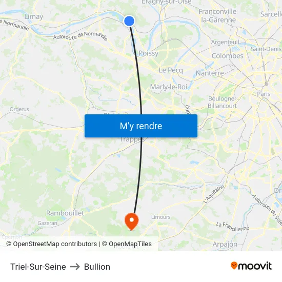 Triel-Sur-Seine to Bullion map