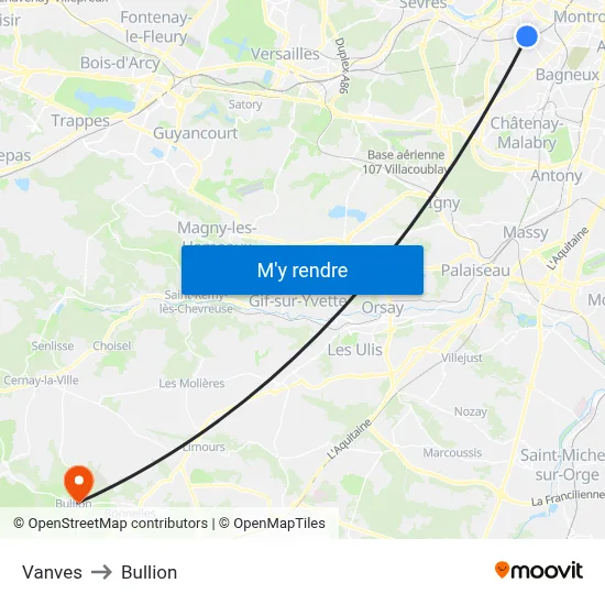 Vanves to Bullion map