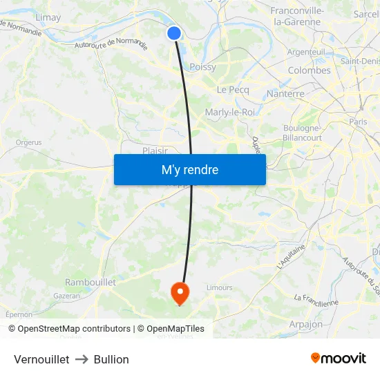 Vernouillet to Bullion map