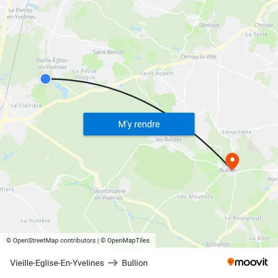 Vieille-Eglise-En-Yvelines to Bullion map