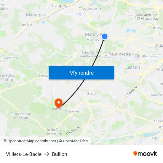 Villiers-Le-Bacle to Bullion map