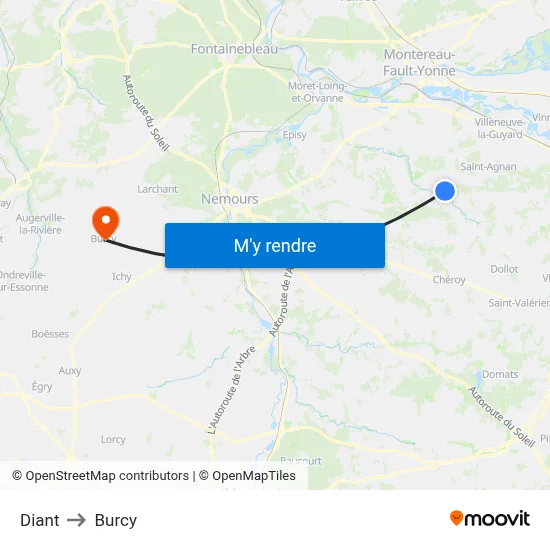 Diant to Burcy map