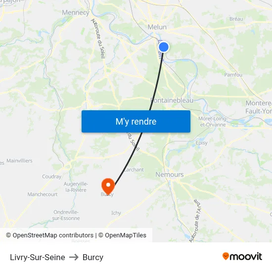 Livry-Sur-Seine to Burcy map
