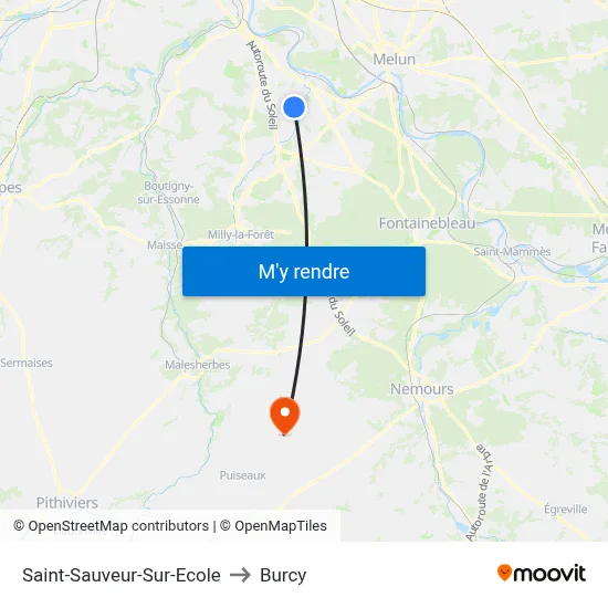 Saint-Sauveur-Sur-Ecole to Burcy map