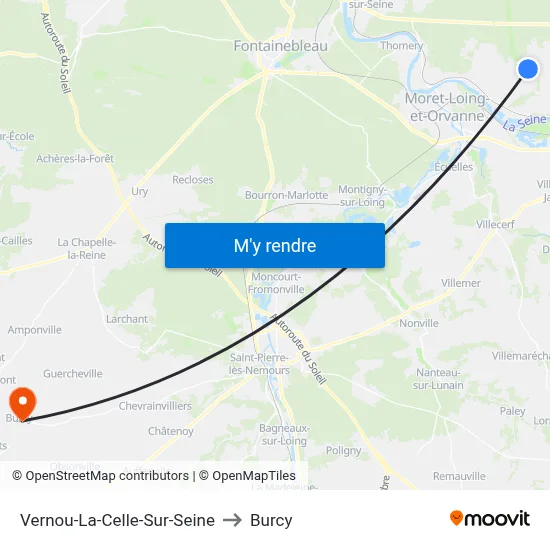 Vernou-La-Celle-Sur-Seine to Burcy map