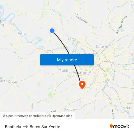 Banthelu to Bures-Sur-Yvette map
