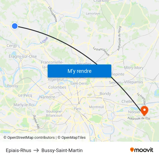 Epiais-Rhus to Bussy-Saint-Martin map