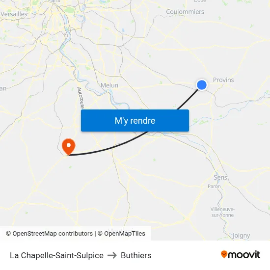 La Chapelle-Saint-Sulpice to Buthiers map