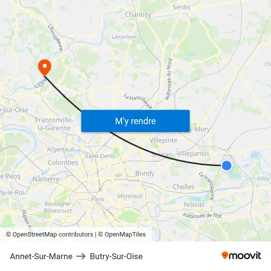 Annet-Sur-Marne to Butry-Sur-Oise map