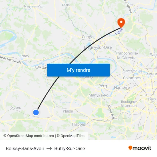 Boissy-Sans-Avoir to Butry-Sur-Oise map
