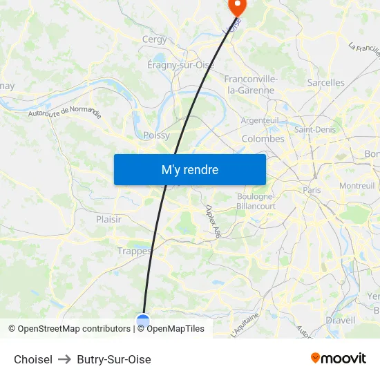 Choisel to Butry-Sur-Oise map