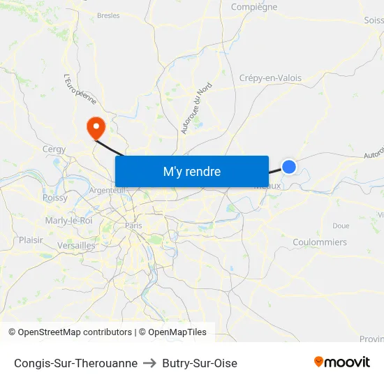 Congis-Sur-Therouanne to Butry-Sur-Oise map