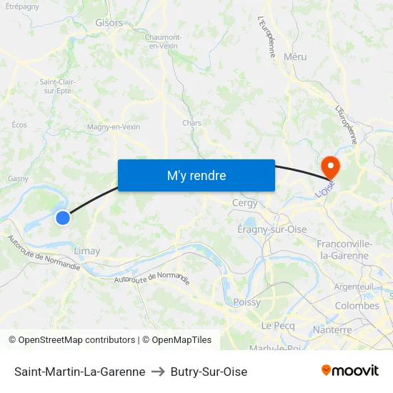 Saint-Martin-La-Garenne to Butry-Sur-Oise map