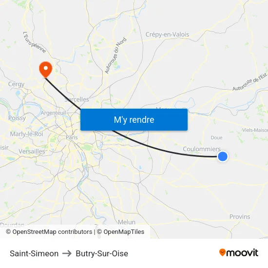 Saint-Simeon to Butry-Sur-Oise map