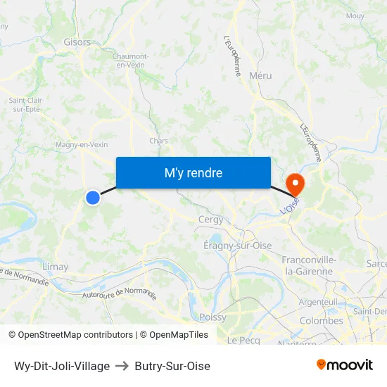 Wy-Dit-Joli-Village to Butry-Sur-Oise map