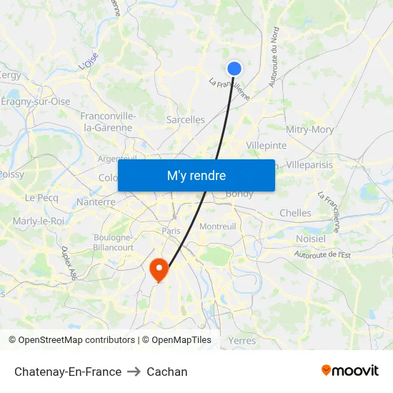 Chatenay-En-France to Cachan map