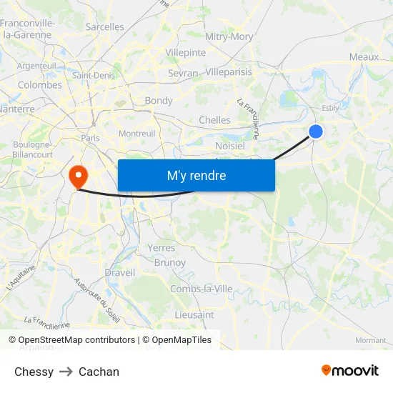 Chessy to Cachan map