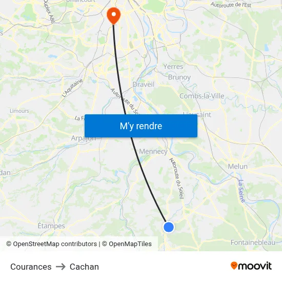 Courances to Cachan map