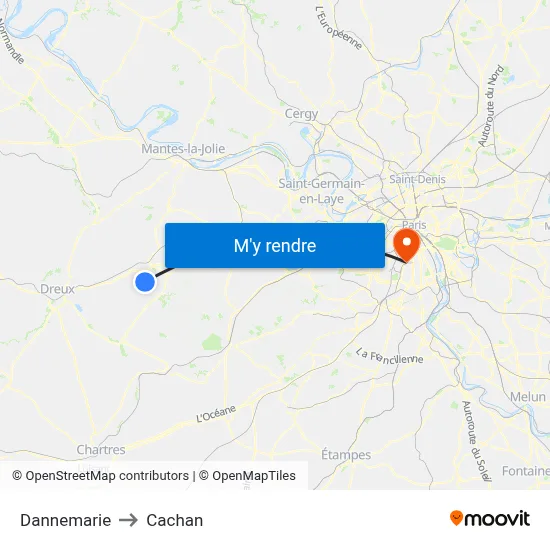 Dannemarie to Cachan map