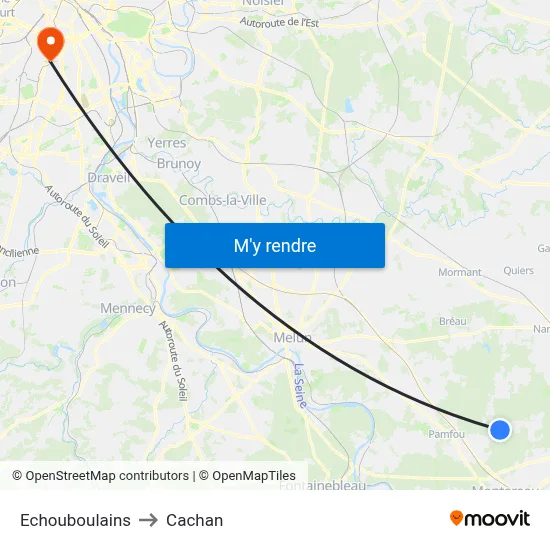 Echouboulains to Cachan map