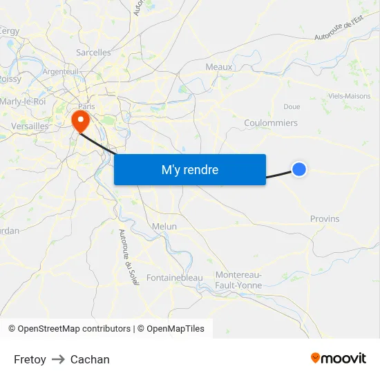 Fretoy to Cachan map
