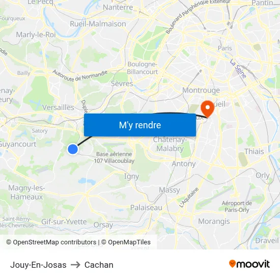 Jouy-En-Josas to Cachan map