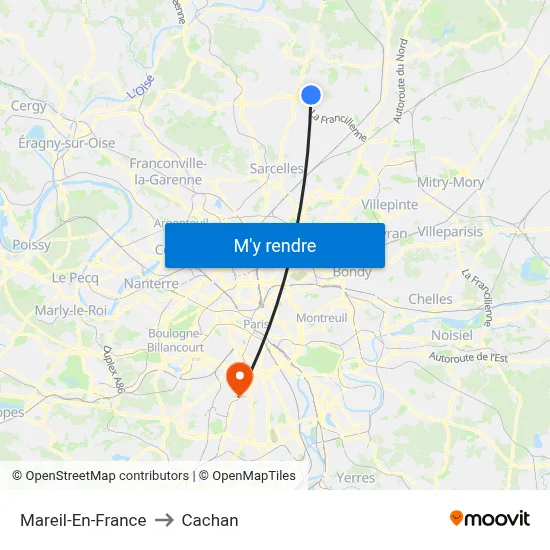 Mareil-En-France to Cachan map