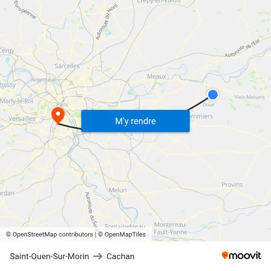 Saint-Ouen-Sur-Morin to Cachan map