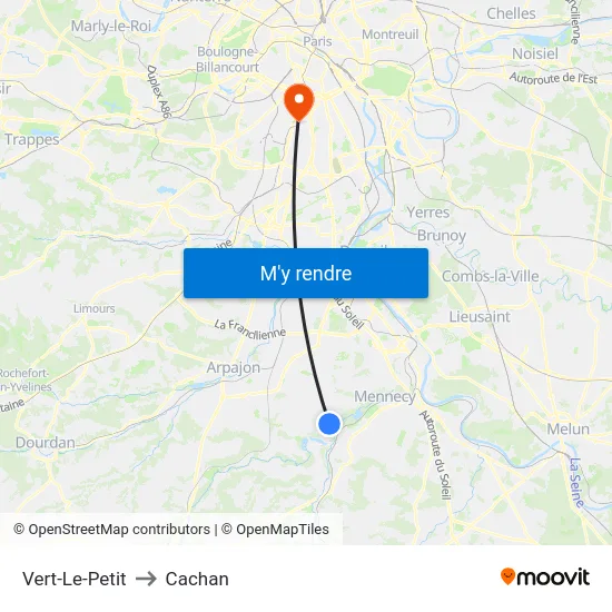 Vert-Le-Petit to Cachan map
