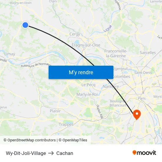 Wy-Dit-Joli-Village to Cachan map