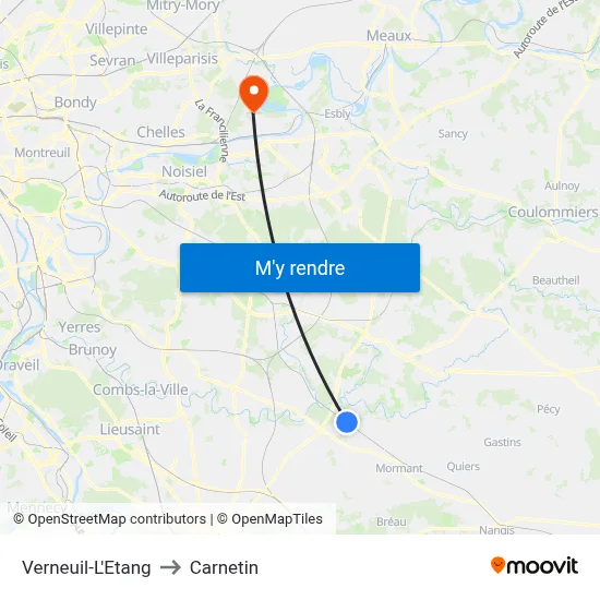 Verneuil-L'Etang to Carnetin map