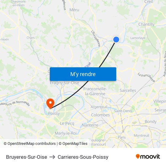 Bruyeres-Sur-Oise to Carrieres-Sous-Poissy map