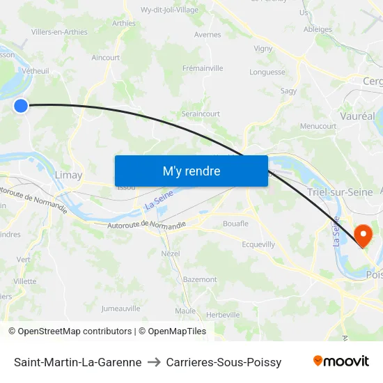 Saint-Martin-La-Garenne to Carrieres-Sous-Poissy map