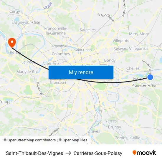 Saint-Thibault-Des-Vignes to Carrieres-Sous-Poissy map