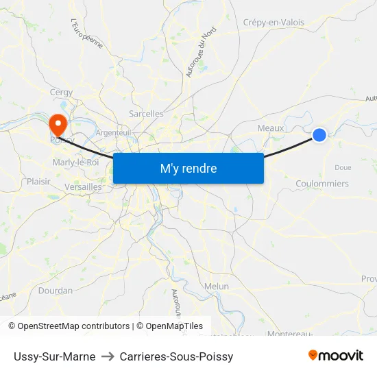 Ussy-Sur-Marne to Carrieres-Sous-Poissy map