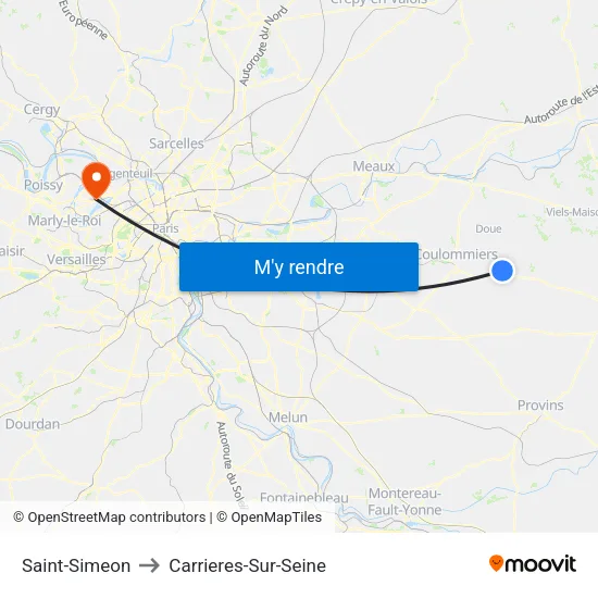 Saint-Simeon to Carrieres-Sur-Seine map