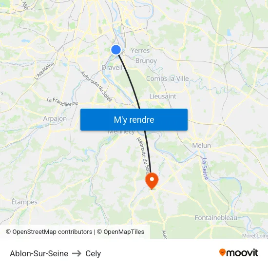 Ablon-Sur-Seine to Cely map