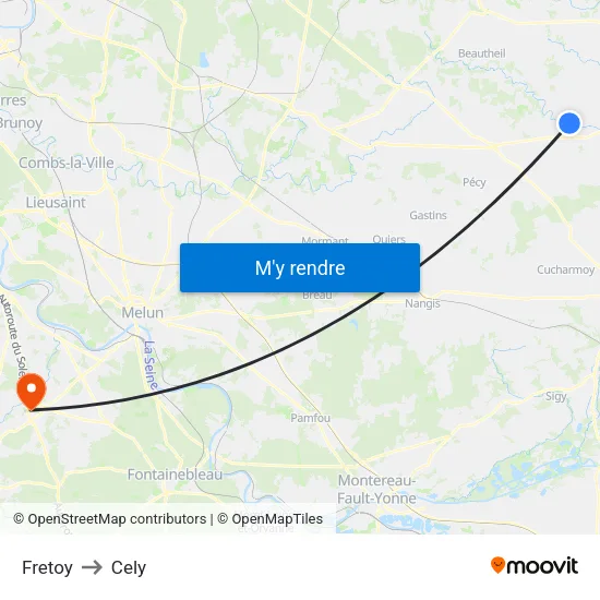 Fretoy to Cely map