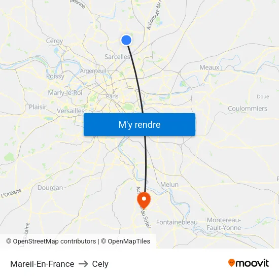 Mareil-En-France to Cely map