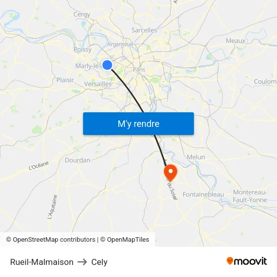 Rueil-Malmaison to Cely map