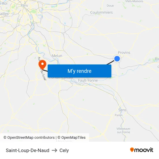 Saint-Loup-De-Naud to Cely map