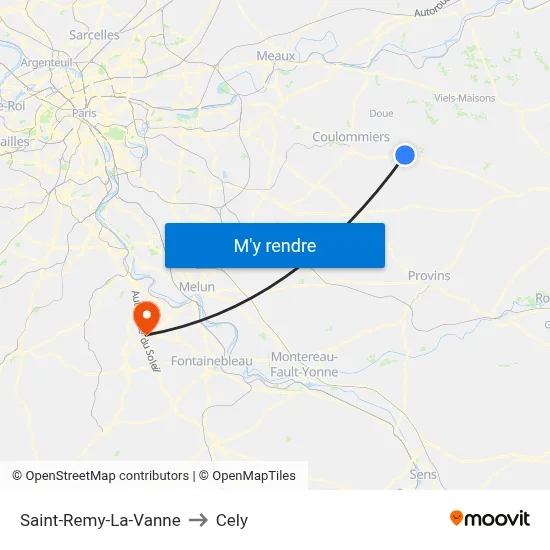 Saint-Remy-La-Vanne to Cely map