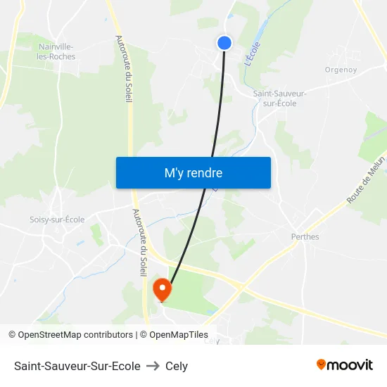 Saint-Sauveur-Sur-Ecole to Cely map