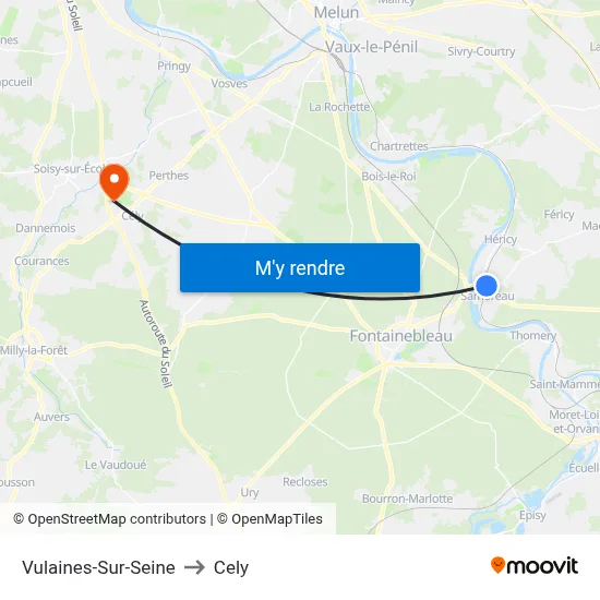 Vulaines-Sur-Seine to Cely map
