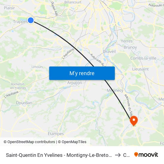 Saint-Quentin En Yvelines - Montigny-Le-Bretonneux to Cely map