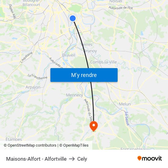 Maisons-Alfort - Alfortville to Cely map