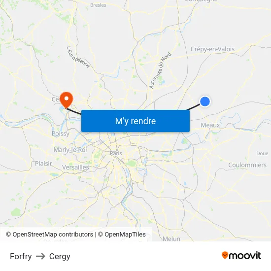 Forfry to Cergy map
